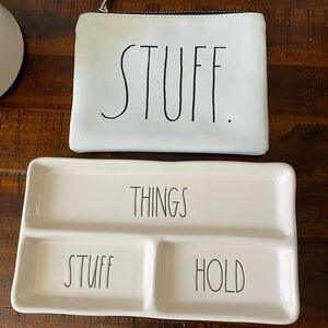 Rae Dunn Jewelry Tray and Makeup Bag